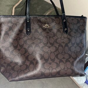 Coach Black Leather Tote Bag